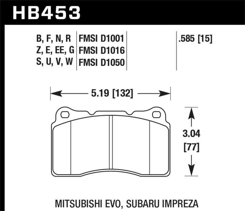 Hawk Performance HP+ Front Brake Pads