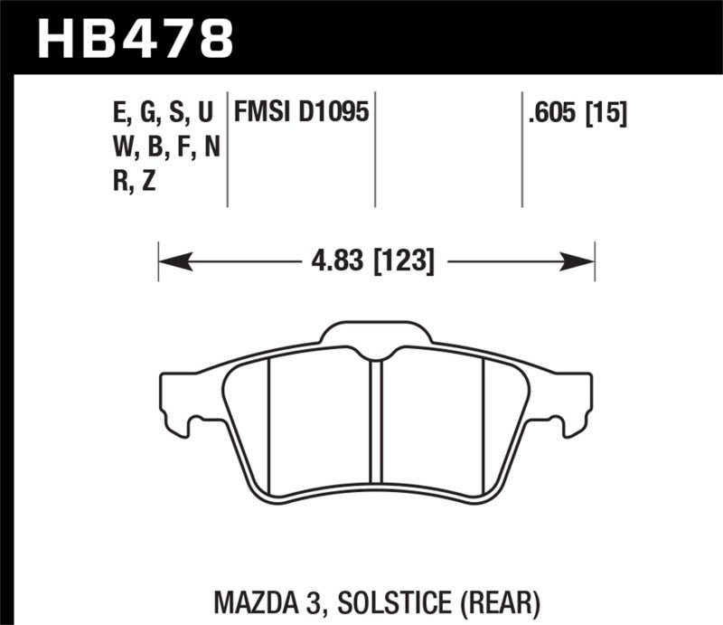 Hawk Performance DTC-60 Rear Brake Pads