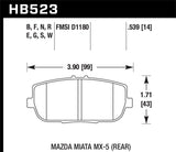 Hawk Performance Blue 9012 Rear Brake Pads
