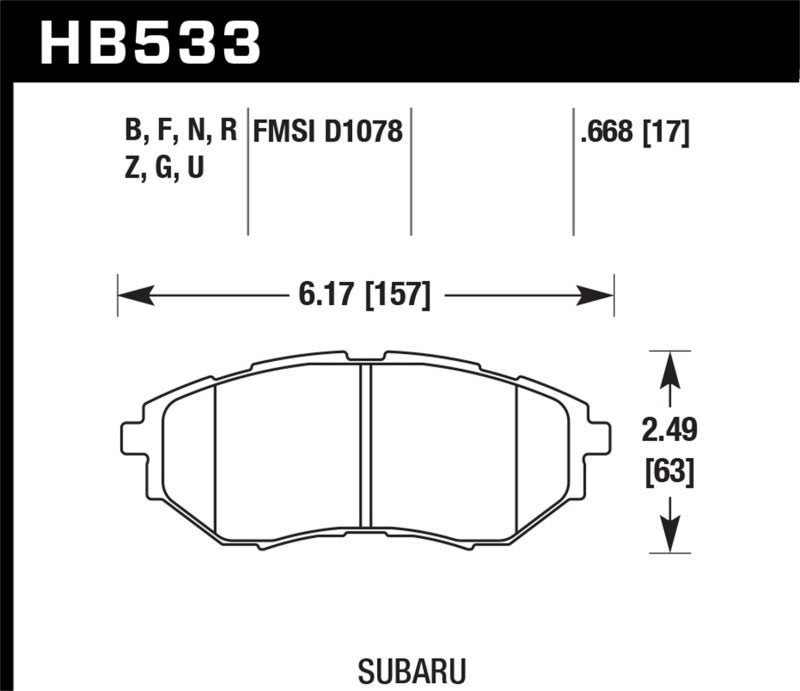 Hawk Performance Ceramic Front Brake Pads