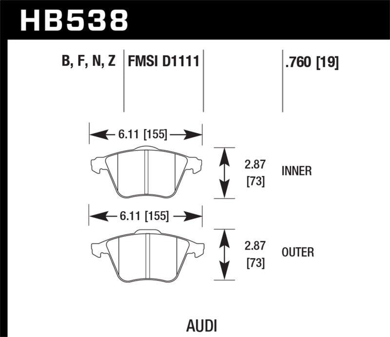 Hawk Performance Ceramic Front Brake Pads