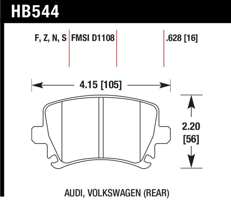Hawk Performance HP+ Rear Brake Pads