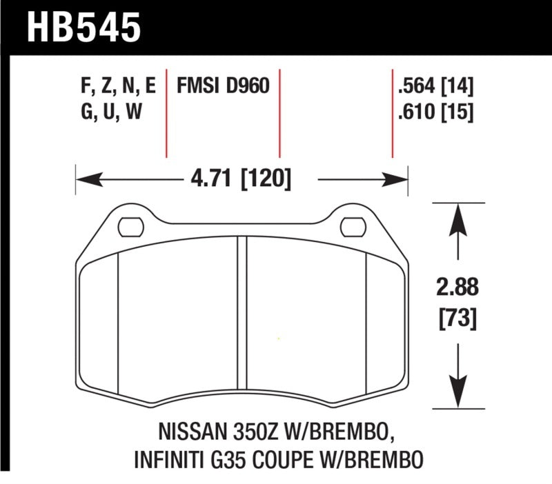 Hawk Performance Ceramic Front Brake Pads