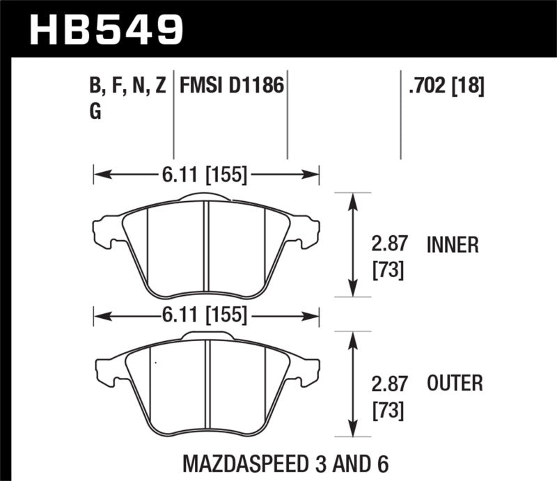 Hawk Performance HPS 5.0 Front Brake Pads