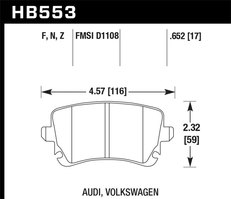 Hawk Performance HPS 5.0 Rear Brake Pads