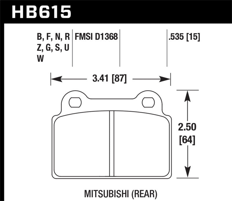 Hawk Performance HPS 5.0 Rear Brake Pads