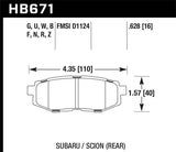 Hawk Performance HPS 5.0 Rear Brake Pads