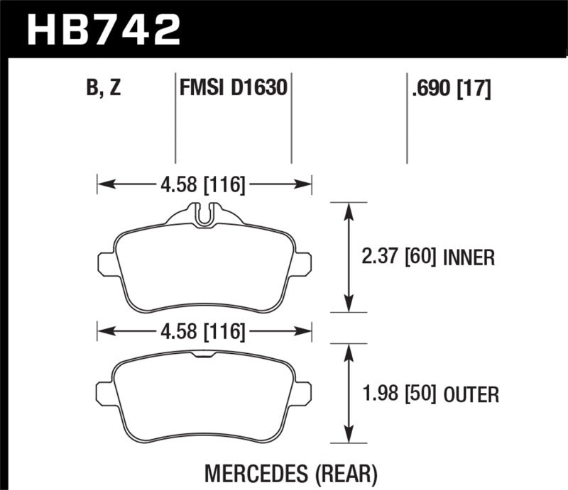 Hawk Performance Ceramic Rear Brake Pads