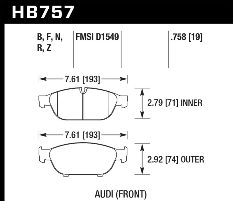 Hawk Performance Ceramic Front Brake Pads