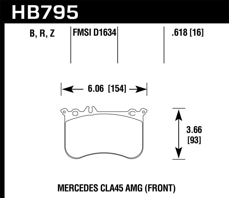Hawk Performance Ceramic Front Brake Pads - Mercedes AMG A45 W176/CLA45 C117/GLA45 X156