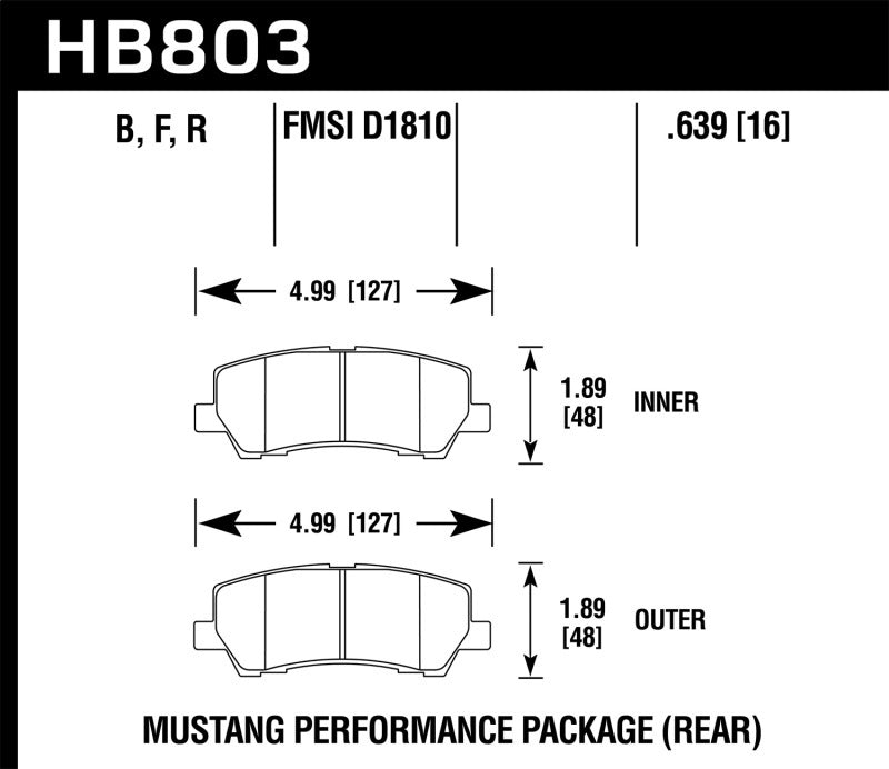 Hawk Performance HPS 5.0 Rear Brake Pads