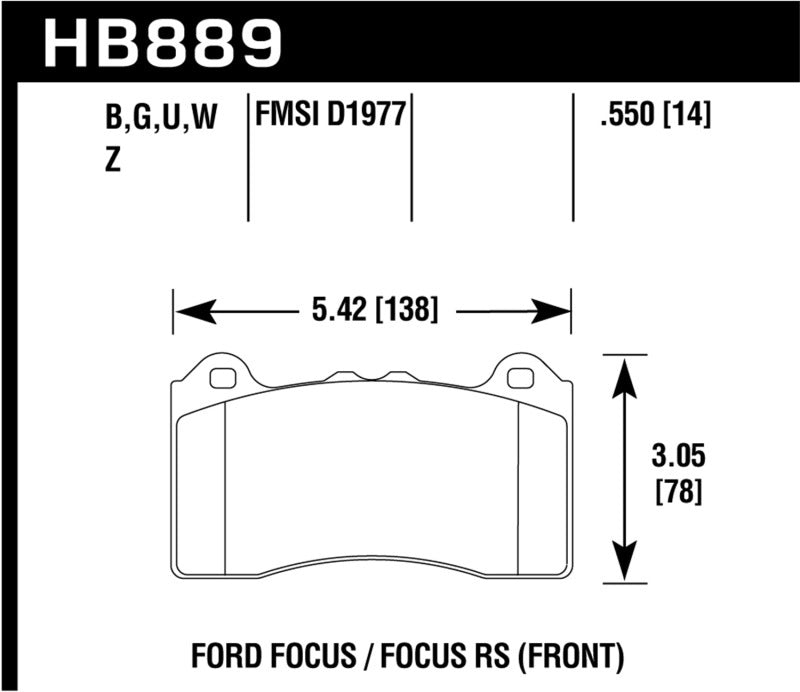 Hawk Performance Ceramic Front Brake Pads