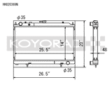 Koyorad N-Flo Dual Pass Aluminium Racing Radiator