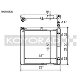 Koyorad N-Flo Dual Pass Aluminium Racing Radiator