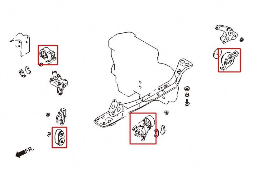 Hardrace Hardened Engine Mount 4Pcs Set