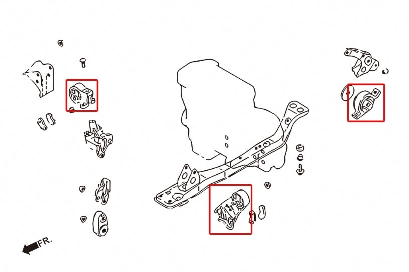 Hardrace Hardened Engine Mount 3Pcs Set