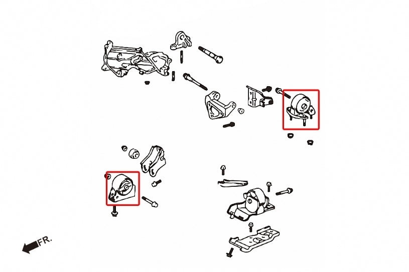 Hardrace Hardened Engine Mount Front/Rear 2Pcs Set