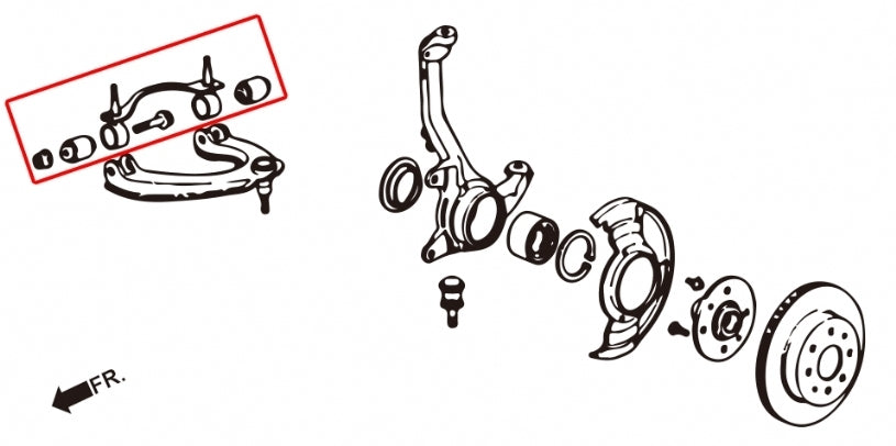 Hardrace Front Upper Arm Bush/Hardware Kit