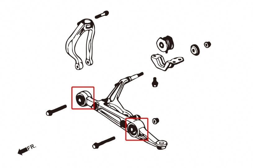 Hardrace Front Lower Arm Bush 4Pcs Rubber