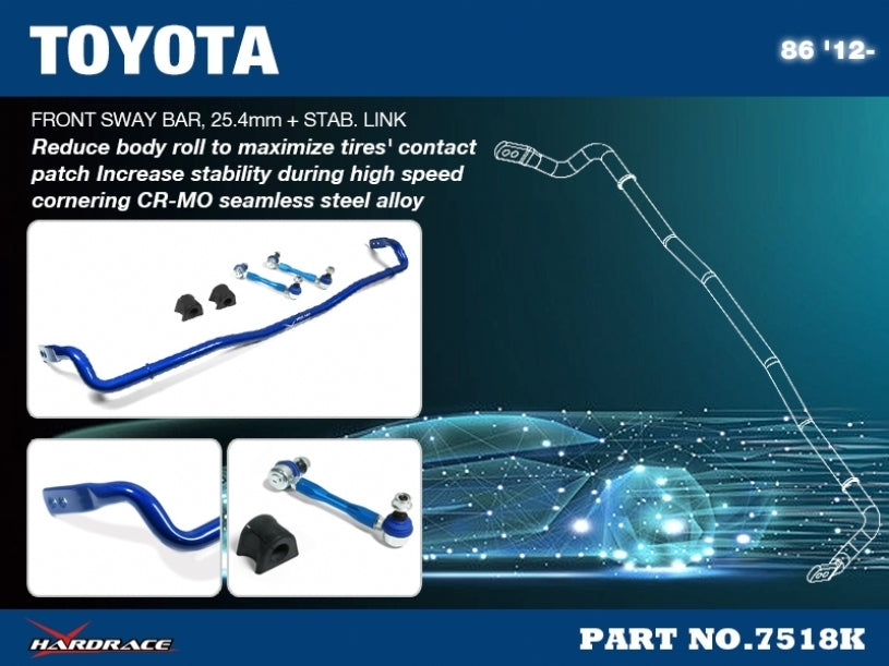 Hardrace 25.4mm Front Sway Bar w/Links
