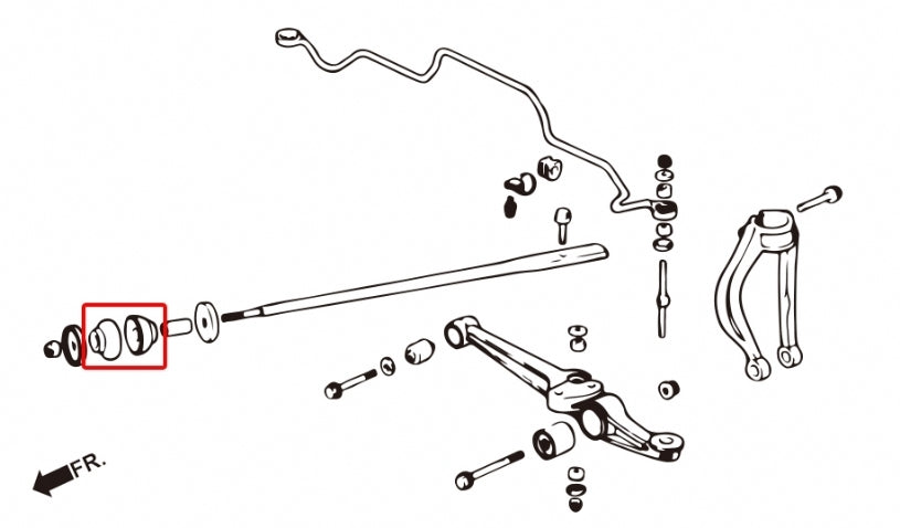 Hardrace Front Tension/Caster Rod Bush