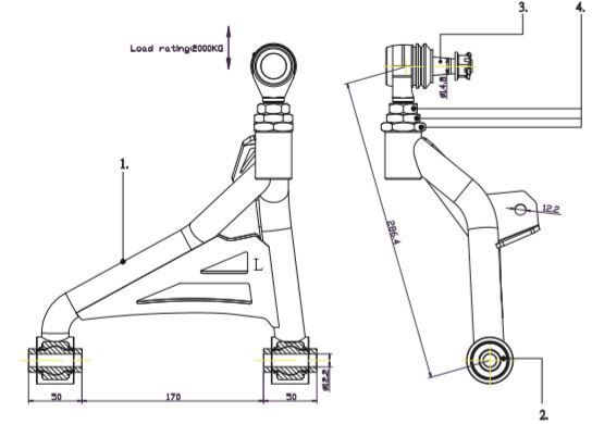 Hardrace Rear Upper Camber Kit