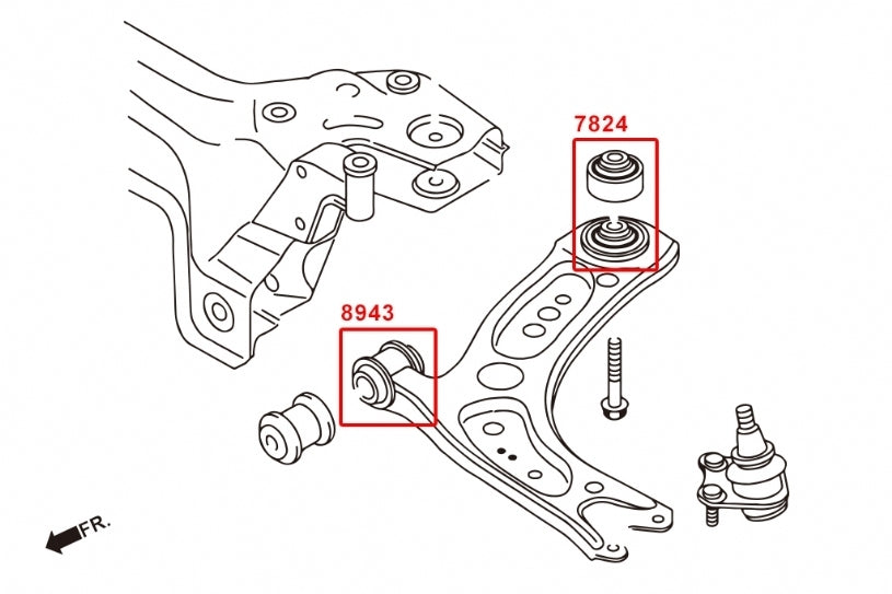 Hardrace Front Lower Arm Front Bush