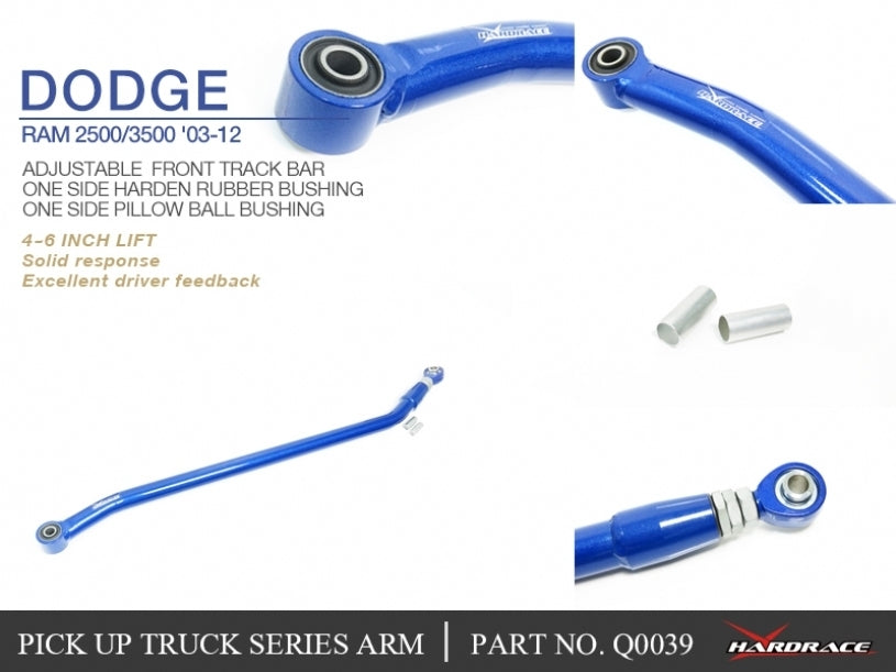 Hardrace Adj Front Track Bar 4-6" Lift