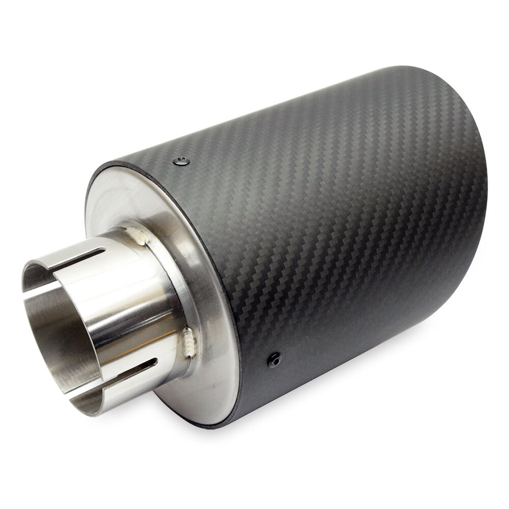 PSR Carbon Fibre Clamp On Exhaust Tip 60mm Inlet/114mm Outlet - SINGLE TIP