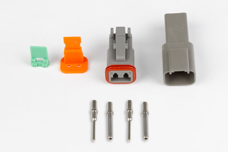 Haltech Plug and Pins Only - Matching Set of Deutsch DT-2 Connectors (DT06-2S + DT04-2P) - (13 Amp) HT-031112