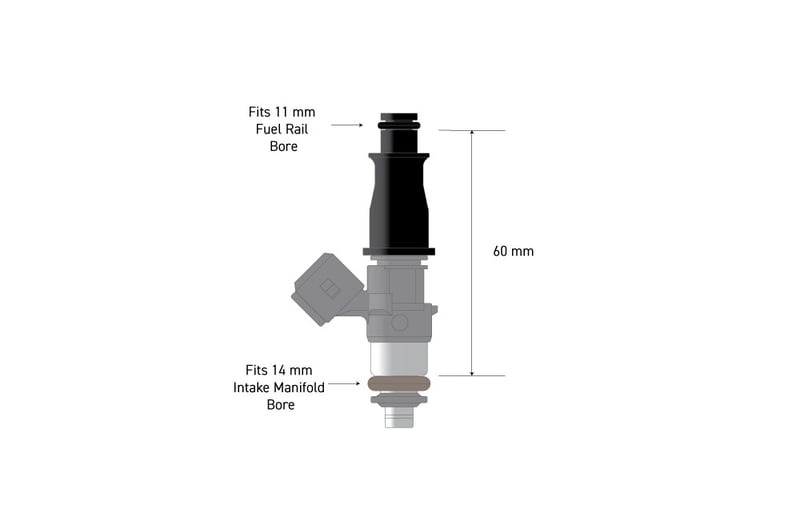 Haltech Fuel Injector Adapter - 11mm 1/2 to Full Length