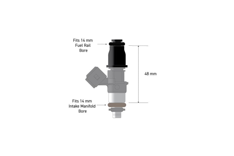 Haltech Fuel Injector Adapter - 14mm 1/2 to 3/4 Length