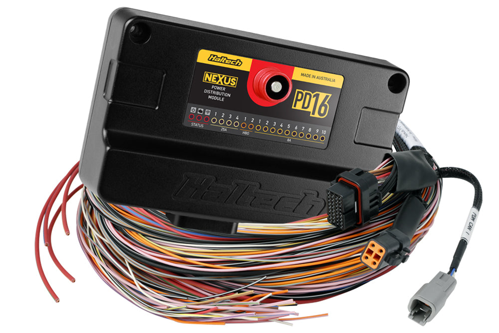 Haltech PD16 Power Distribution Module + Flying Lead Harness (5m) HT-198201 | Pro Speed Racing