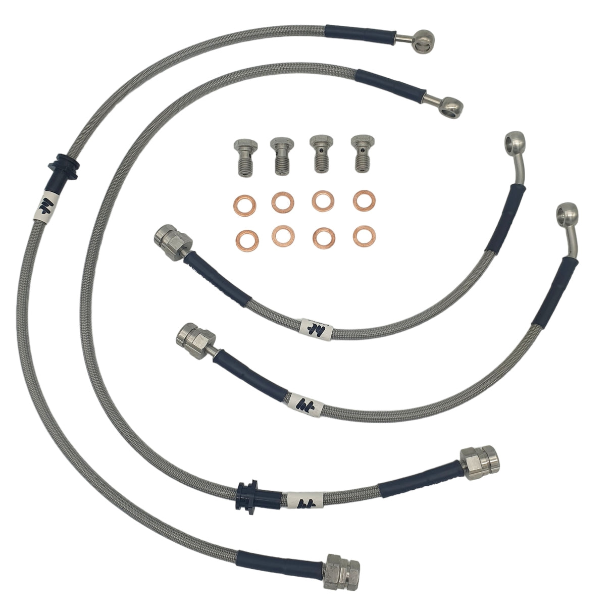 Hosetechnik Braided Brake Line Kit VW Golf GTI Mk7-Mk8 HT-VW-4-127A-CLEAR