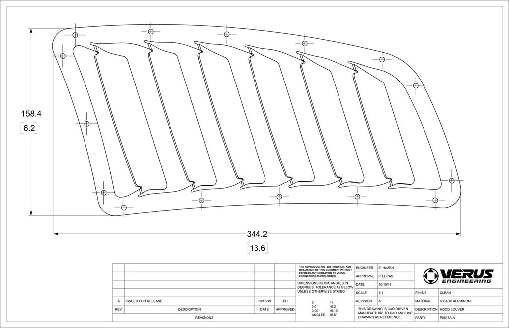 Verus Engineering Bonnet Louver Kit