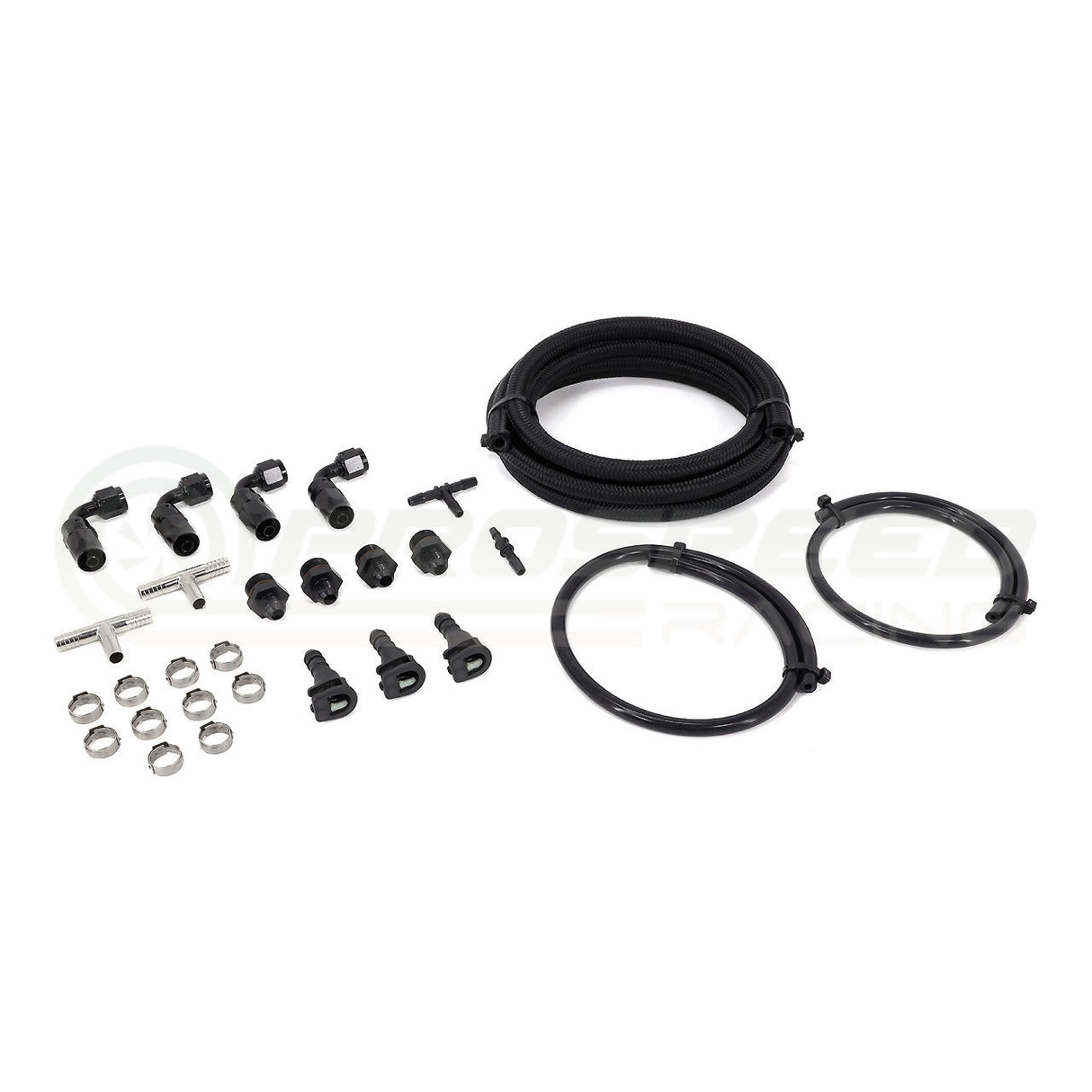 IAG Performance Braided Fuel Line & Fitting Kit For IAG Fuel Rails - Subaru WRX/STI 01-07 (OEM FPR) 
