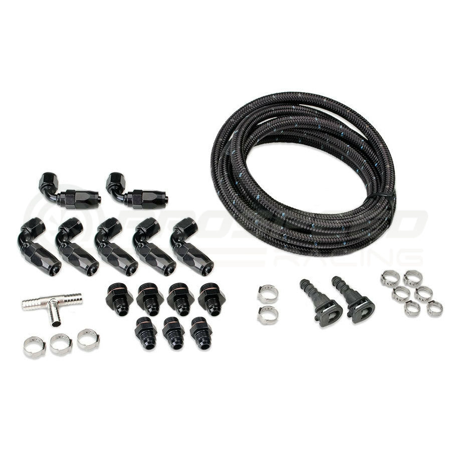 IAG Performance Braided Fuel Line & Fitting Kit Suit 6AN FPR - Subaru WRX 01-14/STI 01-20/FXT 06-13 