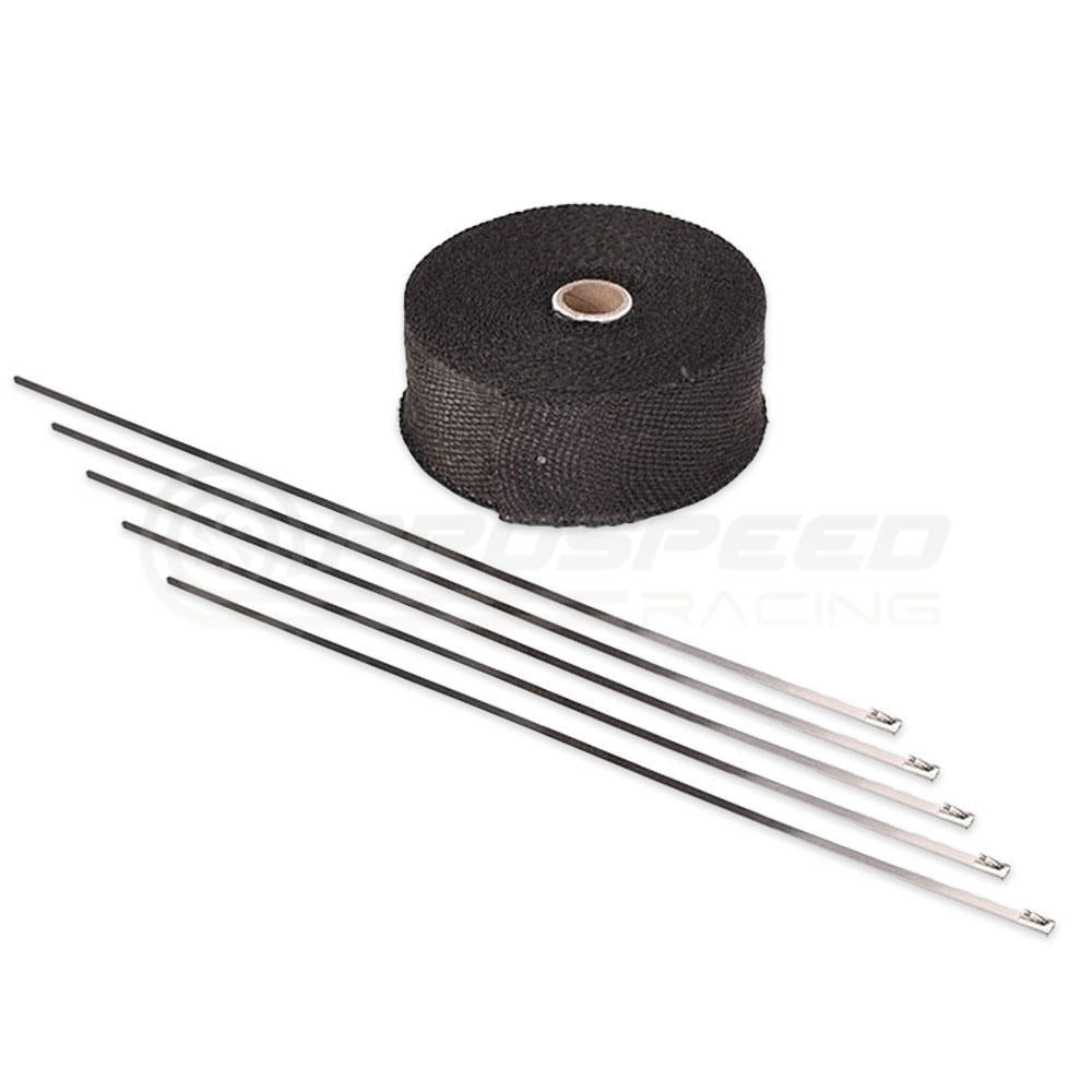 IAG Performance 2" x 50' Fiberglass Header Wrap w/Ties - Black IAG-EXT-4010BK | Pro Speed Racing