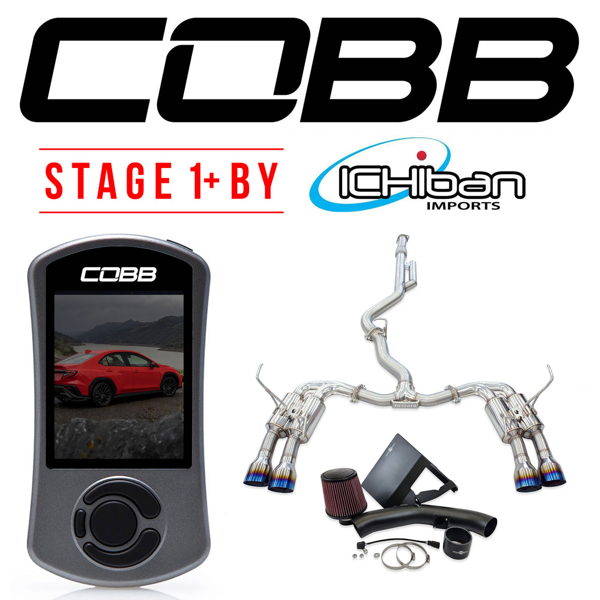 Cobb Stage 1+ by Ichiban w/Accessport, PW Intake, Invidia R400 Cat Back
