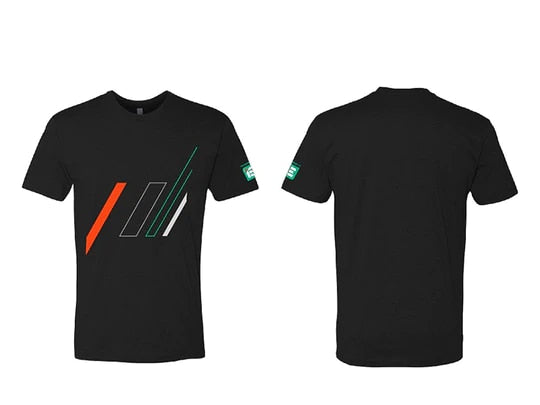 Integrated Engineering Black Shirt - Front Stripes w/ Sleeve Logo IEGRUU44-S