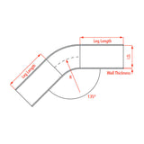 Raceworks Aluminium Fabrication Tube Elbow 3.00"