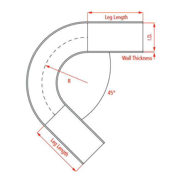 Raceworks Aluminium Fabrication Tube Elbow 2.50"