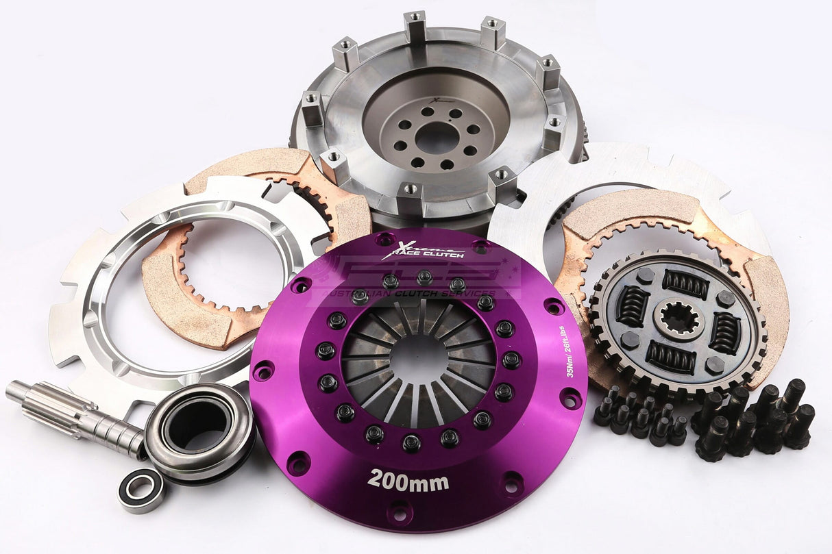 Xtreme 200mm Twin Plate Sprung Ceramic Clutch Kit incl. SMF BMW 3-Series E30, E36, E46/M3, Z3 M3 E36 S50 3.0L KBM20530-2B
