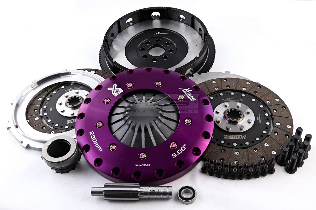 Xtreme 230mm Twin Plate Solid Organic Clutch Kit incl. SMF BMW 3-Series E30, E36, E46/M3, Z3 M3 E36 S50 3.0L KBM23589-2G