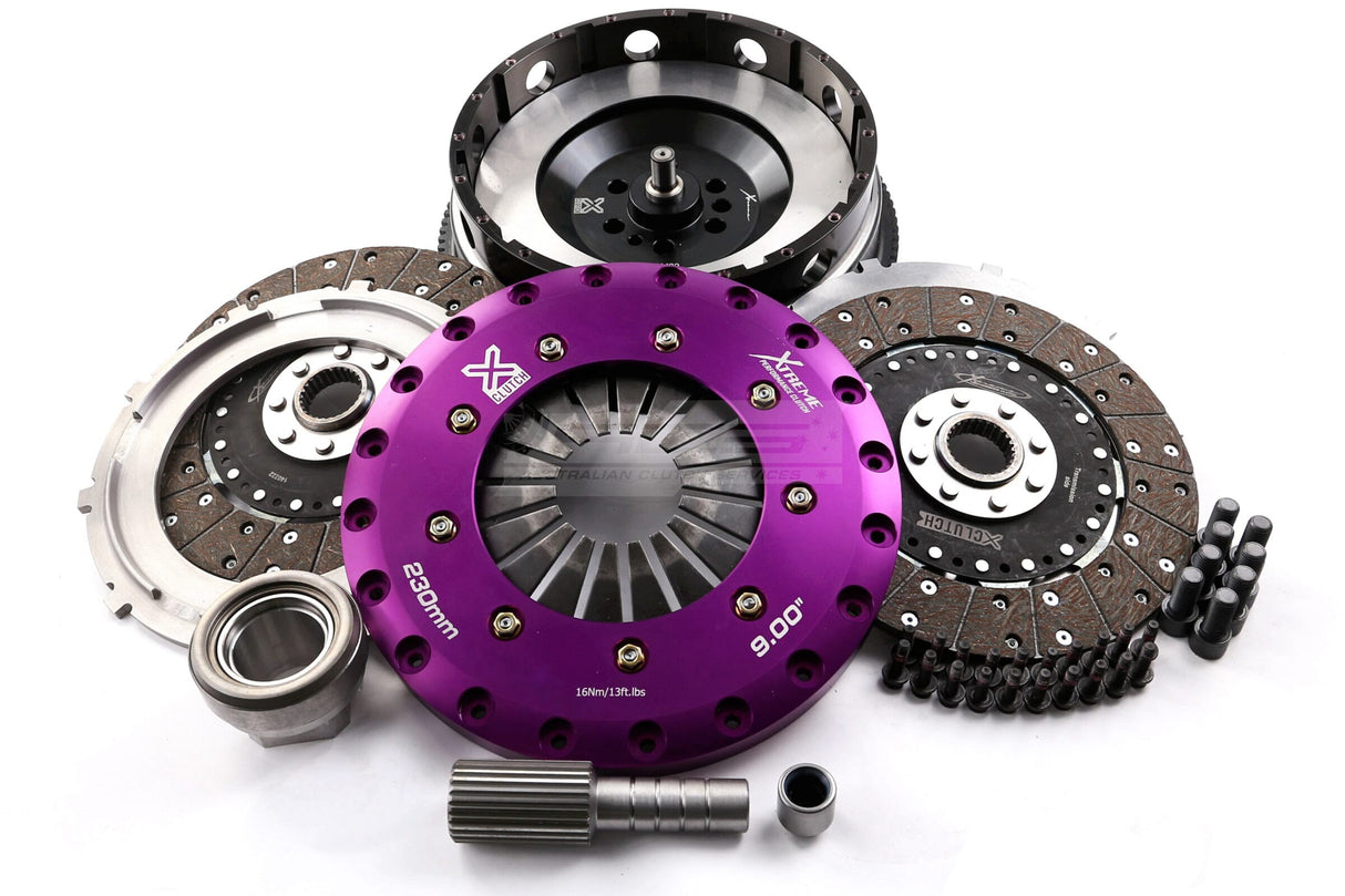 Xtreme 230mm Twin Plate Solid Organic Clutch Kit incl. SMF BMW 135i E8X/335i E9X/Z4 35i E89 N54 3.0L 05-12 (6-Bolt Crank) KBM23594-2G