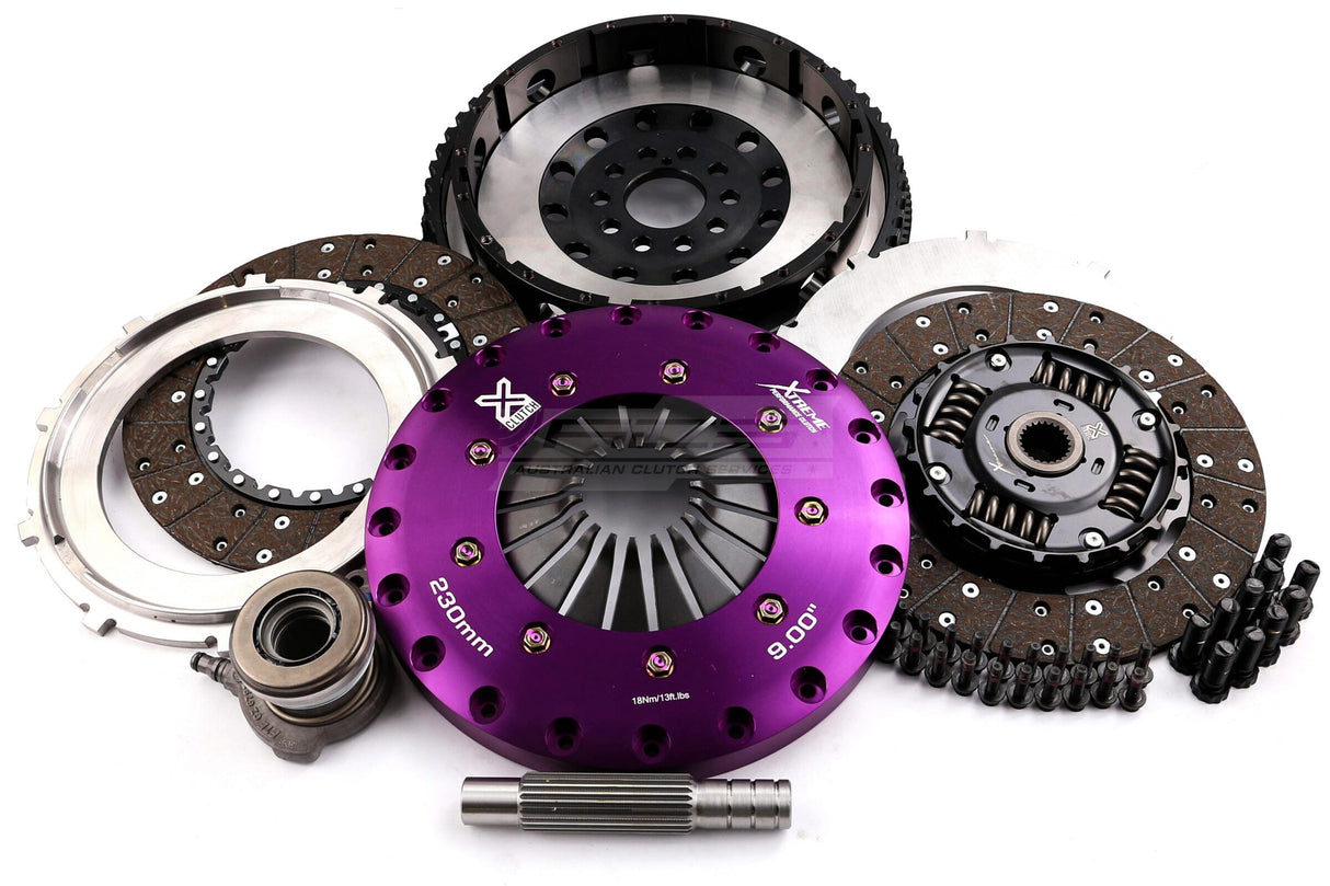 Xtreme 230mm Twin Plate Sprung Organic Clutch Kit incl. SMF & CSC Ford Focus RS/ST/XR5 LS, LT, LV 06-12/Volvo B5254T 2.5L 03-12 KFD23648-2A