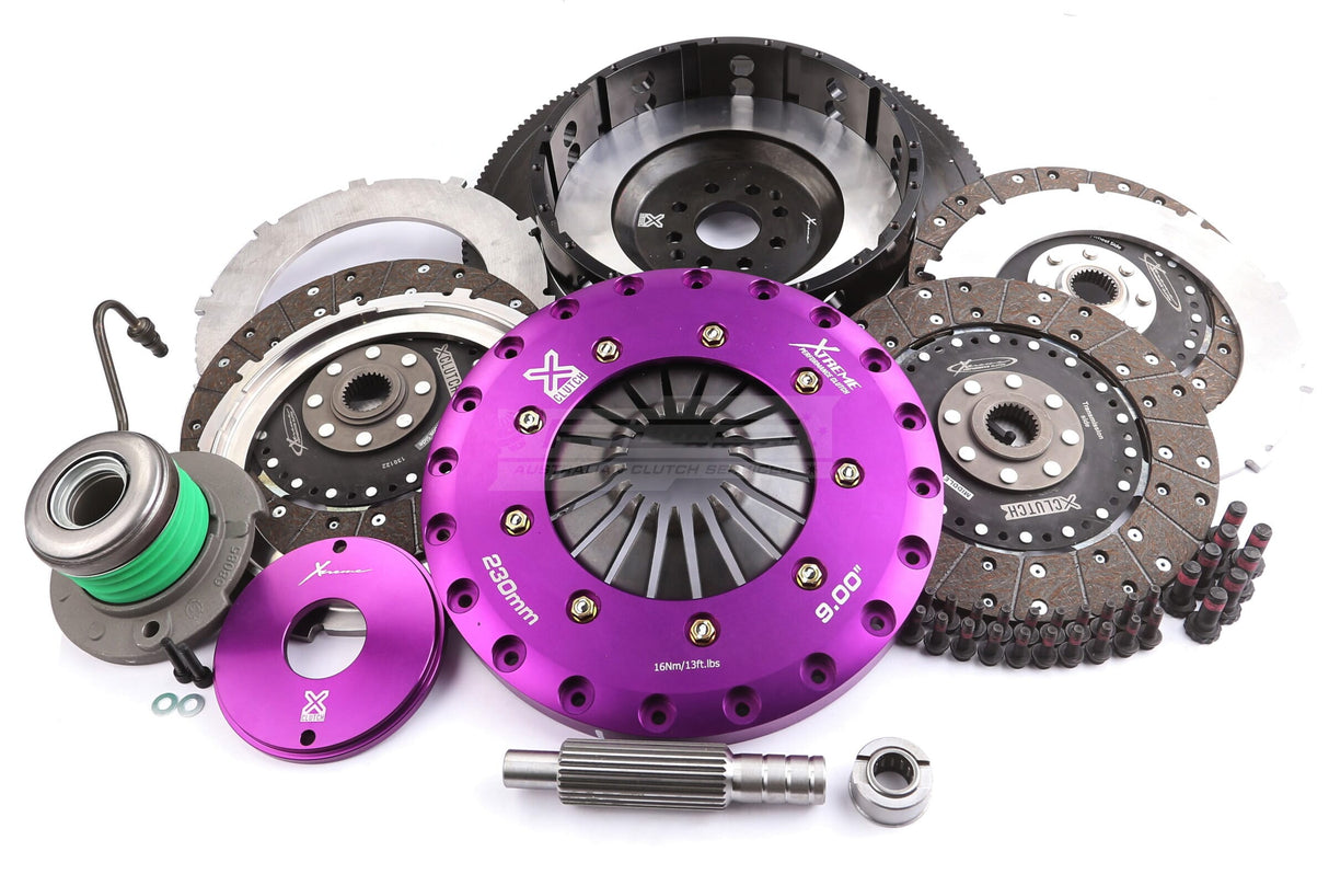 Xtreme 230mm Triple Plate Solid Organic Clutch Kit incl. Flywheel & CSC Ford/FPV Falcon 5.0L Supercharged FG/Mustang Shelby 5.4L Condor KFD23681-3G