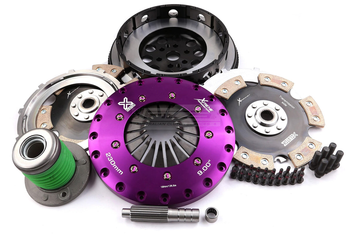 Xtreme 230mm Twin Plate Solid Ceramic Clutch Kit incl. SMF & CSC Ford Mustang 2.3 GTDi FM/FN EcoBoost 2.3L 14-24 KFD23697-2E