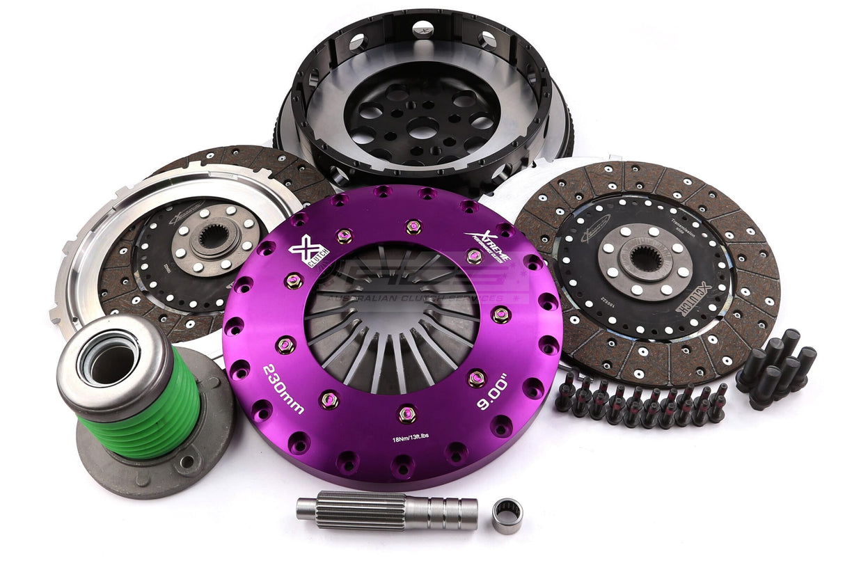 Xtreme 230mm Twin Plate Solid Organic Clutch Kit incl. SMF & CSC Ford Mustang 2.3 GTDi FM/FN EcoBoost 2.3L 14-24 KFD23697-2G