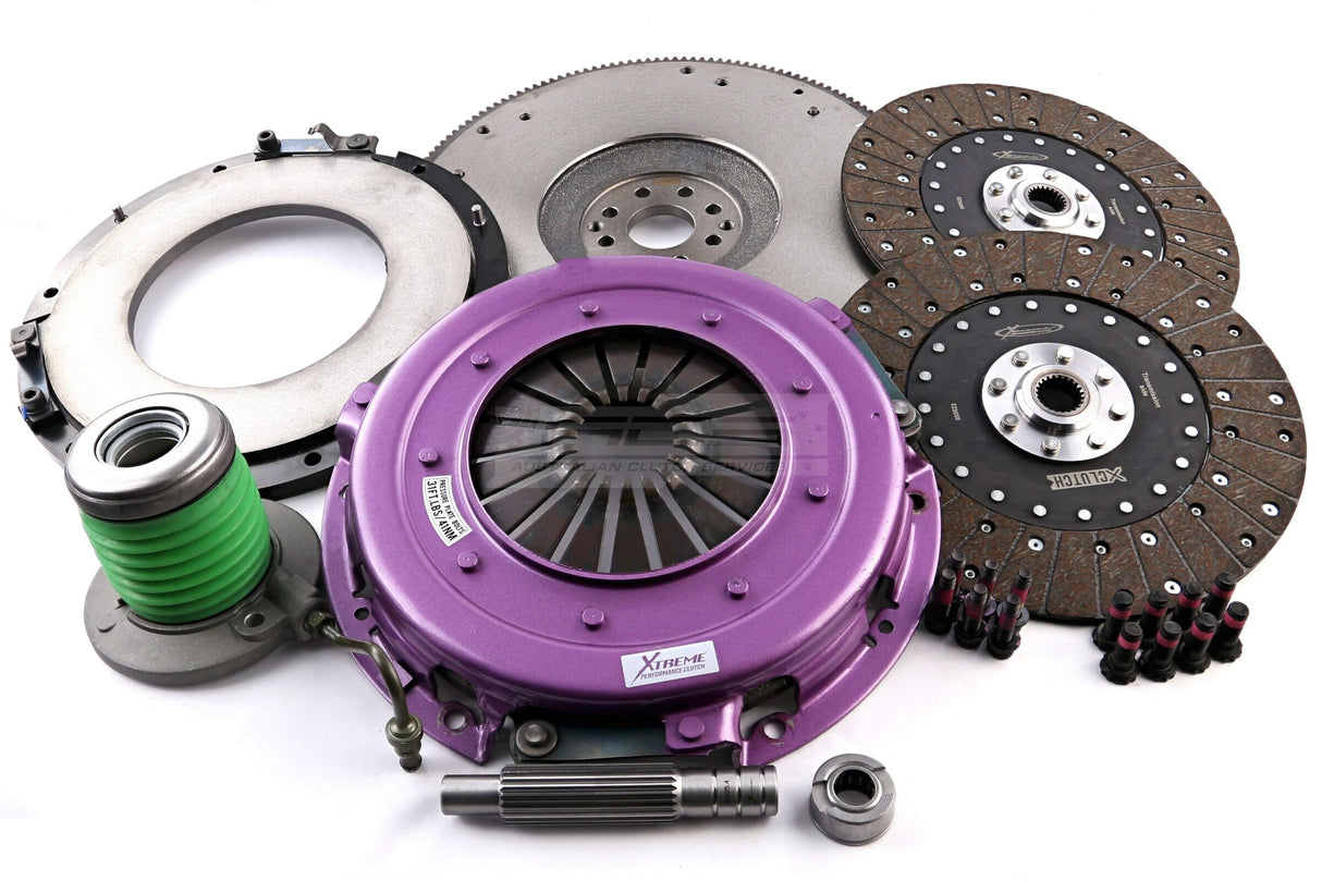 Xtreme 270mm Twin Plate Solid Organic Clutch Kit incl. Flywheel & CSC Ford Mustang GT FM Coyote 5.0L 14-17 KFD27655-2G